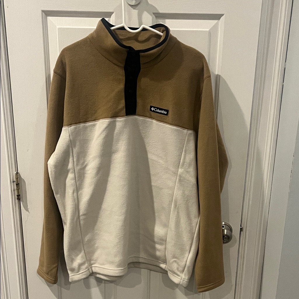 Columbia Men’s Steens Mountain 11 Half Snap Fleece Pullover Cream/Stone Size L